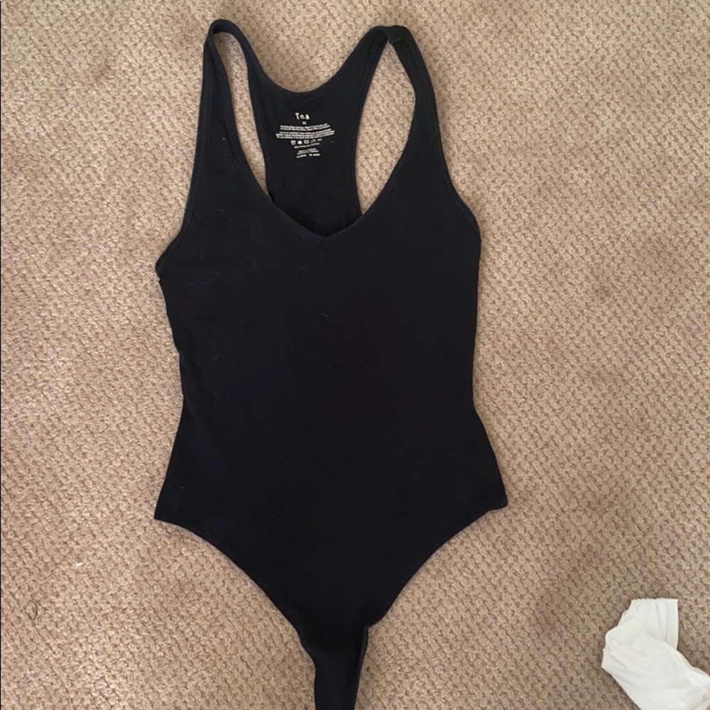 Aritzia TNA black Razorback bodysuit